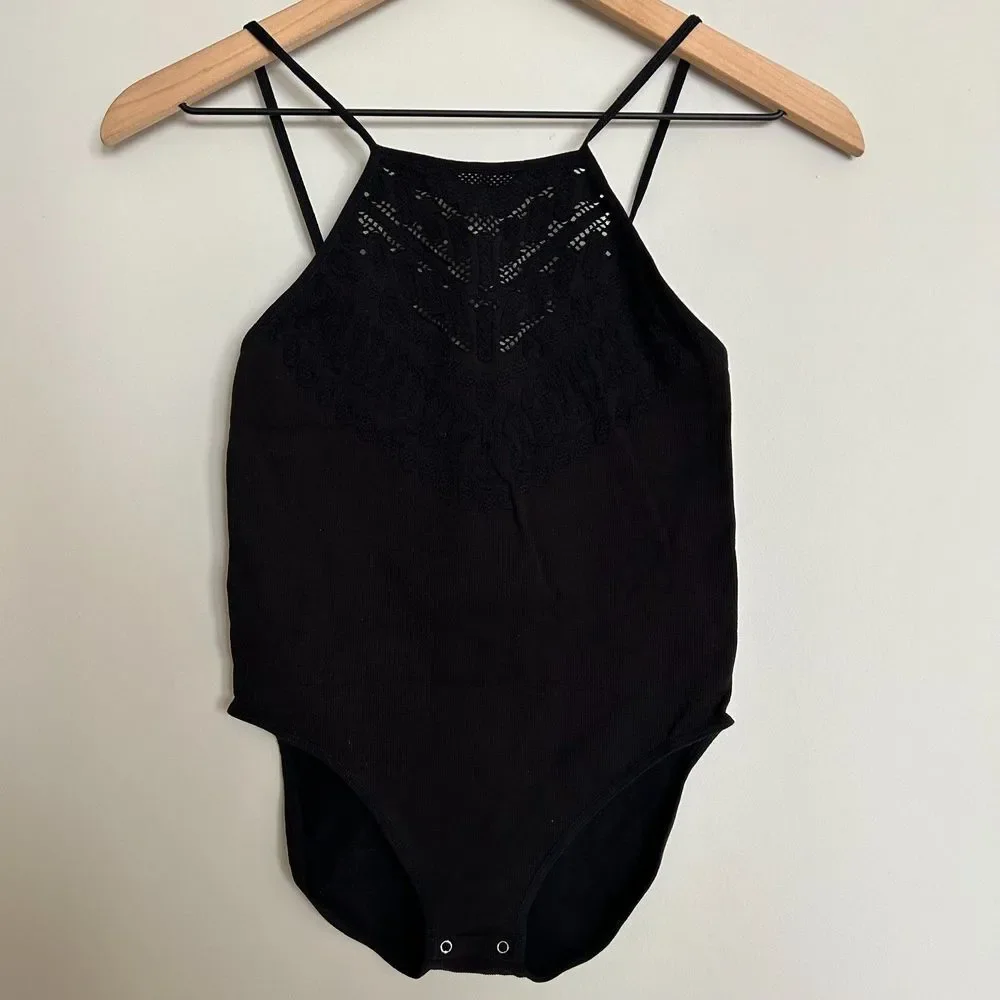 Free People Lace Eyelet Bodysuit